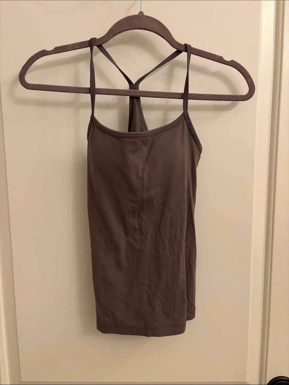 Women's Light Brown/Grey Athletic Strappy Tank Top